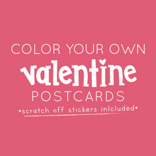 Load image into Gallery viewer, Color Your Own Valentine Postcards
