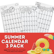 Load image into Gallery viewer, Summer Calendar Pack (Digital File)
