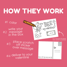 Load image into Gallery viewer, Color Your Own Valentine Postcards

