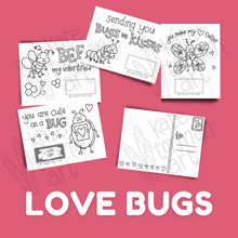 Load image into Gallery viewer, Color Your Own Valentine Postcards
