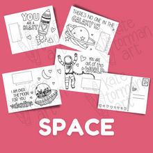 Load image into Gallery viewer, Color Your Own Valentine Postcards
