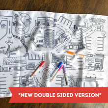 Load image into Gallery viewer, *NEW* Washable Color &amp; Play Mats - double sided with marker pocket
