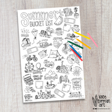 Load image into Gallery viewer, Summer Bucket List - Coloring Poster
